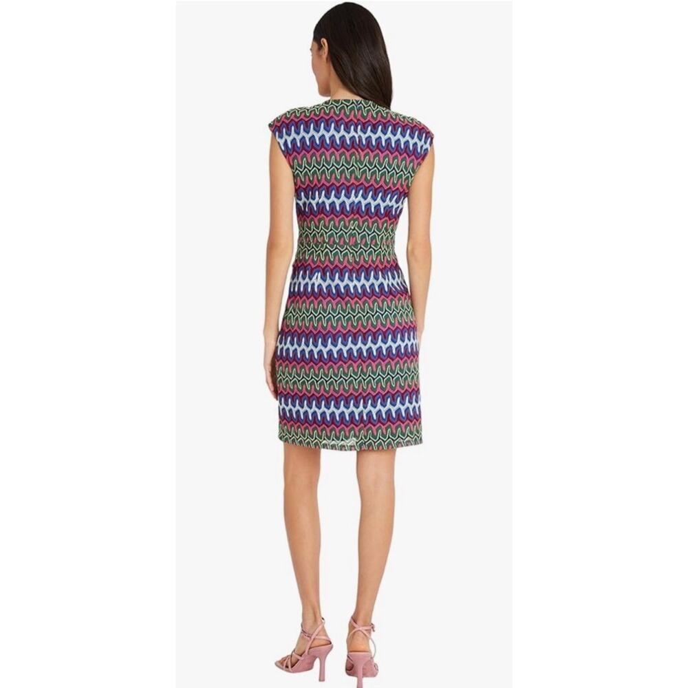 Maggy London Womens Crochet Stripe Surplic Pink Green Blue Size 10‎ NWT $149 - Picture 5 of 10